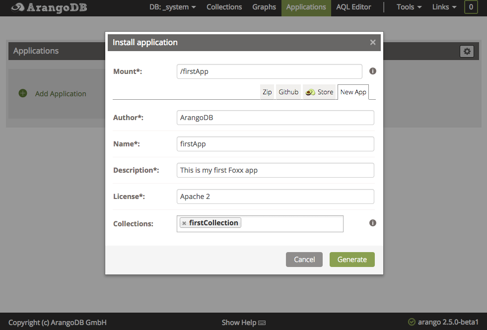 Generate Dialog
